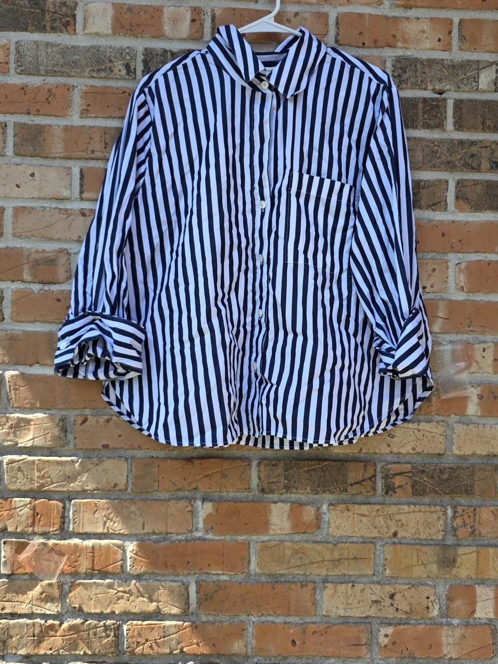 Madewell Blue and White Striped Button-Up Shirt - Picture 6 of 16